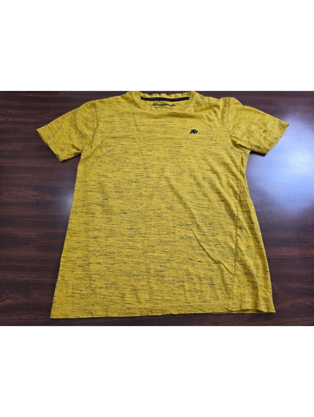 Aeropostale Mens Yellow Shirt Size Small Slub Knit Short Sleeve  Casual Basic